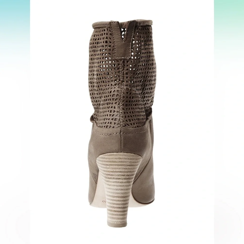 Cordani Philly perforated slouch almond front dark tan boots booties Sz 38‎ EU